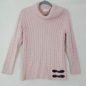 Calvin Klein Chunky Cable Knit Sweater Size Large in‎ Pink